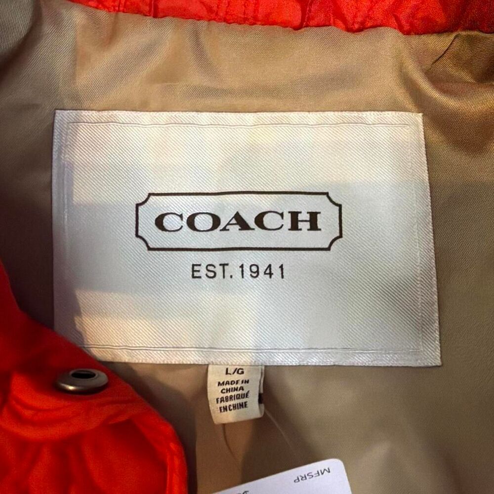 Coach Women's Orange and Red Jacket - Picture 5 of 6